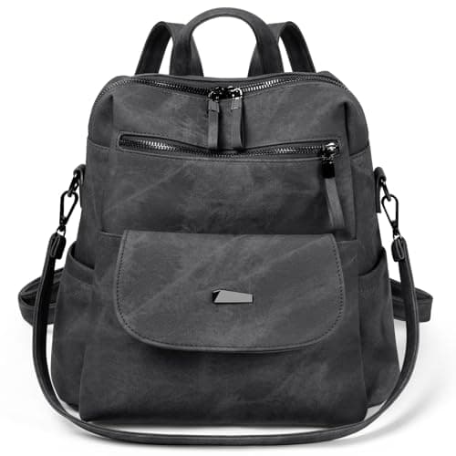 Image of Aucuu Women Backpack, PU Leather Backpack, Fashion Ladies Backpack, PU Fashion Travel Multipurpose Shoulder Bag, Waterproof Anti-Theft Travel Lightweight Backpack, Handbag for Women & Girls
