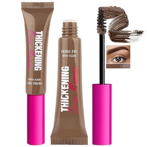 Image of Brunette Waterproof Eyebrow Gel With Buildable Creamy Formula & Fibres For Natural Fuller Brows - Non-Sticky Smudge-Proof Long-Wear Brow Styler For Medium Dark Brown Hair Tones