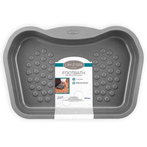 Image of Lay-Z-Spa Foot Bath Tray Accessory for Hot Tubs and Spa Pools, Non Slip, Heavy Duty Design, BWA0011, Grey, 21.34 x 14.17 x 3.54 Inches