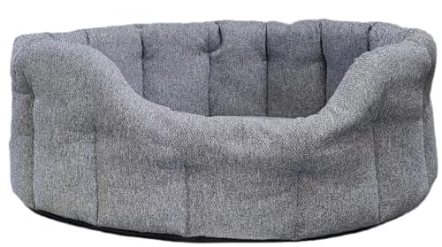 Image of P&L Country Dog Beds Premium Orkney Tweed Oval Dog Beds, 4 colour and 4 sizes (Gray, Intermediate)
