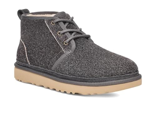 Image of UGG Men's Neumel Shaggy Suede Chukka Boot, Dark Grey, 10 UK