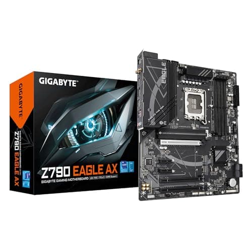 Image of Gigabyte Z790 EAGLE AX Motherboard - Supports Intel Core 14th Gen CPUs, 12+1+1Phases Digital VRM, up to 7600MHz DDR5 (OC), 3xPCIe 4.0 M.2, Wi-Fi 6E, 2.5GbE LAN, USB 3.2 Gen 2