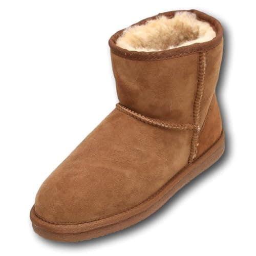 Image of Sheepskin World Megan Ladies Short Sheepskin Womens Ankle Boots (Chestnut, UK Footwear Size System, Adult, Women, Numeric, Medium, 6)