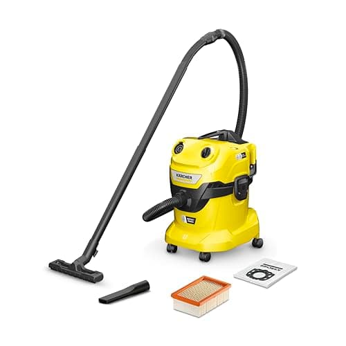 Image of Kärcher WD 4-18 Dual V-20/22 Battery Powered Coarse Vacuum Cleaner, 2s 18V Batteries, Powerful 36V Motor, 20L Plastic Container, 2.2 m Hose, Blower Function and Flat Pleated Filter, without Battery &