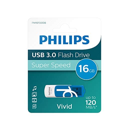 Image of Philips Vivid 3.0 USB Stick 16GB - High Speed Flash Drive 16GB - Read: 120MB/s, Write: 10MB/s