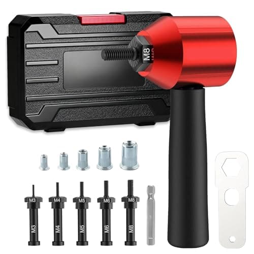 Image of ChaneeHann Rivet Nut Tool Kit - 26PC Rivnut Tool for Drill, Manual Riveter with Threaded Inserts & Mandrels, Alloy Steel Set for Professional Installation & Maintenance