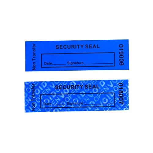 Image of TamperSeals Group - 100pcs Non-Transfer Tamper-Proof Warranty Void-Open Blue Stickers (1 x 3.35 inches, Serial Numbers)