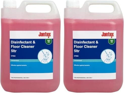 Image of Jantex Professional Multi-Purpose Disenfectant and Floor Cleaner Liquid Concentrate 5 Litre | Makes 200 Litres of Ready-to-Use Lime Scented Solution | CF984 (Pack of 2)