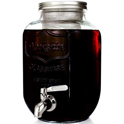 Image of Willow & Everett Cold Brew Maker - Iced Coffee Makers - Glass Mason Jar w/Stainless Steel Spout - Removable Filter - Airtight Jug w/Tap - Approx 4 Litres