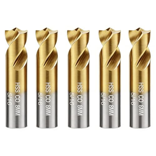Image of 5 PCS Spot Weld Drill Bit Set,8 MM High Speed Steel Spot Weld Cutter,5/16" Titanium Coated Cutter Remover Tool,High Speed Steel Spot Welding Cutter Drill Bits Set