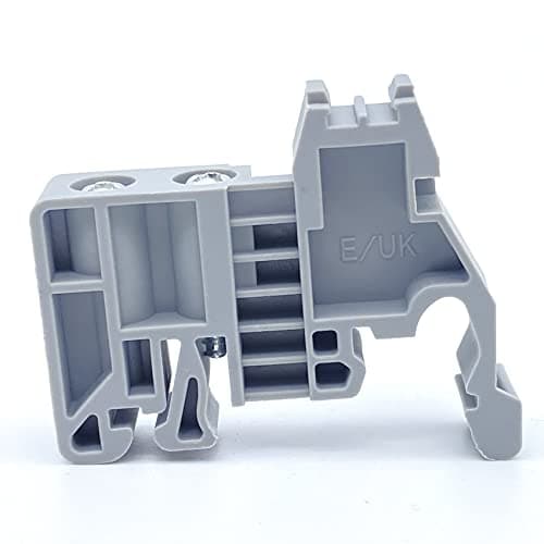 Image of Erayco E/UK DIN Rail Terminal Blocks End Stopper Bracket, End Stopper DIN Rail End Screw Clamp Terminal Fixing Block (Pack of 20)