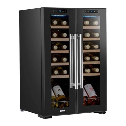 Image of Baridi 24 Bottle Dual Zone Wine Cooler, Fridge, Touch Screen, LED Light Black and Mirror Glass Door – DH97