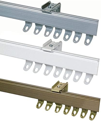 Image of Fineline White Aluminium Heavy Duty Window Curtain Bendable Track Rail Set (350 cm (137.79"))