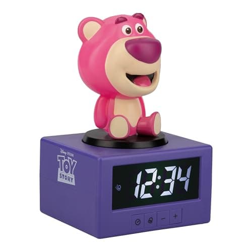 Image of Paladone Toy Story Lotso Digital Alarm Clock with Night Light & Music - Officially Licensed Disney Bedroom Décor for Kids, Battery Powered, Idea, Pixar Merch