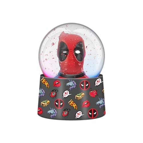 Image of Silver Buffalo Marvel Deadpool Icon Boxed 45mm Light Up Snow Globe