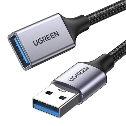 Image of UGREEN USB Extension Cable, USB 3.0 Extender Male to Female 5Gbps High Speed Transfer, Extension Lead Compatible with Keyboard, Mouse, U Disk, Printer, Scanner, Gaming Controller, Charging Cable 2M