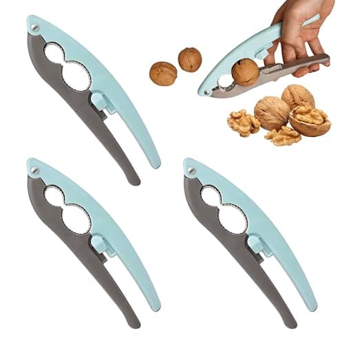 Image of 3PCS Nut Crackers Multifunctional Nutcracker Sturdy Stainless Steel Nutcrackers Opener Tool with Non Slip Handle Opener Nut Crackers for Walnuts Pecan Nut Hazelnuts Almonds Brazil Nutsts