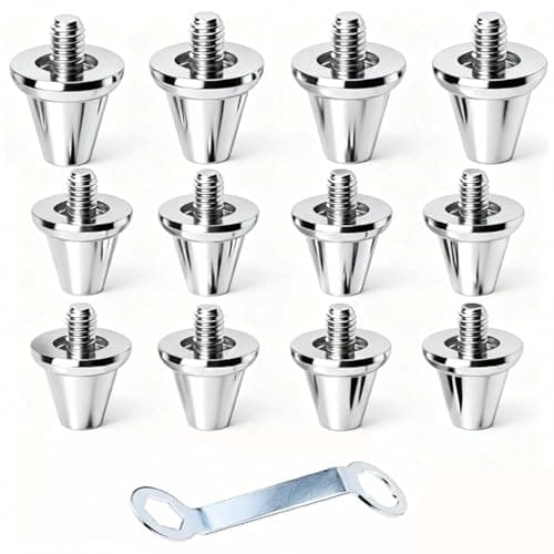 Image of 12 Pcs Rugby Studs Replacement, Football Studs, Metal Spikes Football Boots Replacement, Compatible with Nike, Adidas, Puma,8PCS 11mm & 4PCS 13mm, Silver