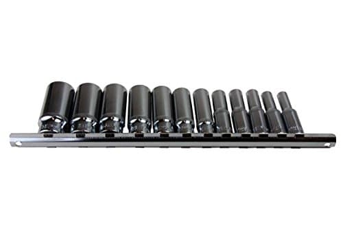 Image of US Pro Bergen 12pc 3/8" Dr Deep SAE AF Sockets on Rail