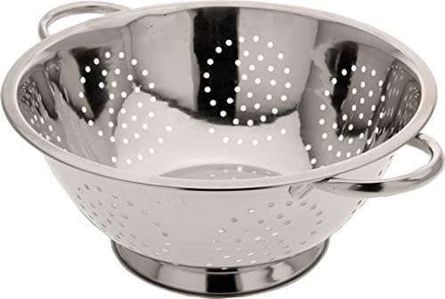 Image of ABRUS® Stainless Steel Colander 24cm - Advanced Sturdy Base | Wide Handle | Dishwasher Safe (24CM)