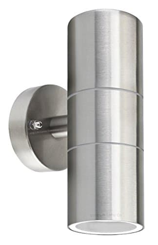 Image of Long Life Lamp Company Modern Stainless Steel Up Down Double Wall Spot Light IP65 ZLCO3 Bulb not Included