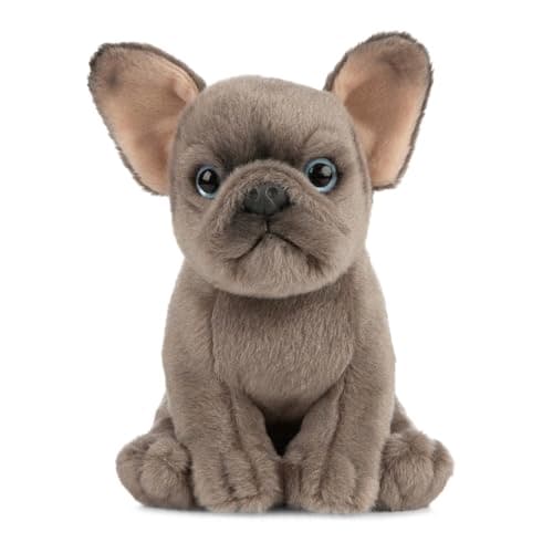 Image of Living Nature French Bulldog Puppy, Realistic Soft Cuddly Dog Toy, Naturli Eco-Friendly Plush, 16cm