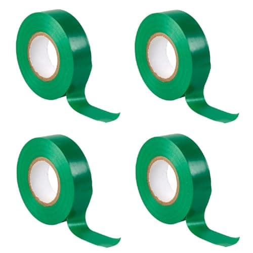 Image of TERF® 4 Pack - Green Electrical Tape 19mm (0.75 inch) X 33m (108 Feet) Strong Self Adhesive PVC Insulation Tape for Insulating Repairing, Protecting Electrical Wires and Wide Use of Sealing Tape