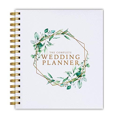 Image of The Complete Wedding Planner Green Floral - UK Bridal Planning Book Journal & Organising Diary, Engagement Gift, Countdown Calendar