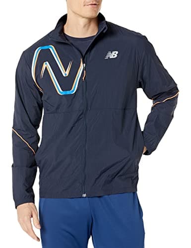 Image of New Balance Windbreaker Brand Model Windbreaker Jacket Dark Blue
