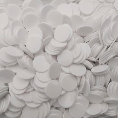 Image of Plastic White Round Counters, 22mm, Pack of 100, for Maths, Board Games and Classroom Activities