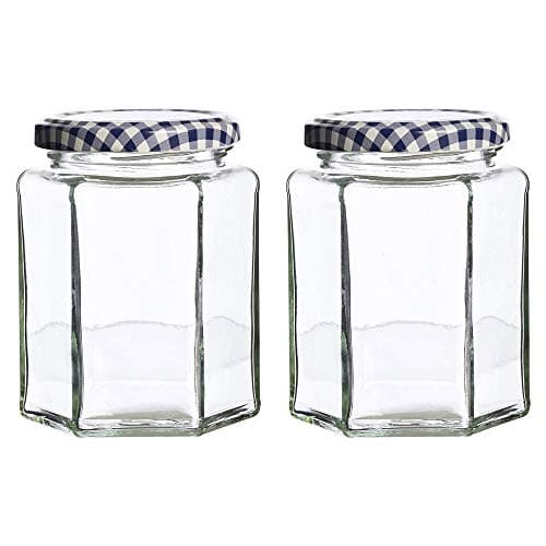 Image of Kilner Hexagonal Checkered Twist Top Jar 280ml Transparent (Pack of 2)