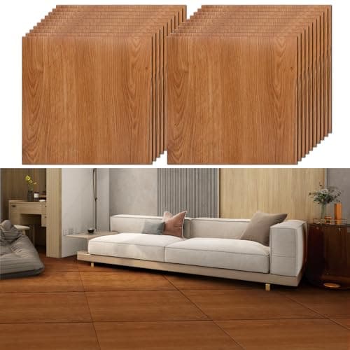 Image of YAYODS 40 Pack Self Adhesive Floor Tile Vinyl Flooring, 30x30cm Wood Effect Flooring Stickers, Waterproof Peel and Stick Floor Tile for Kitchen Bathroom Living Room and Floor Planks