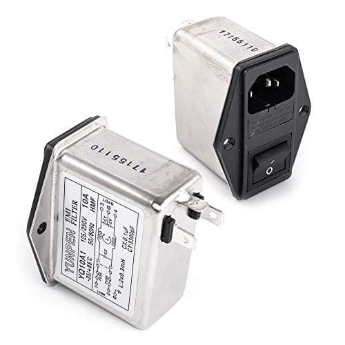 Image of Yunpen YQ10A1 IEC Mains Filter with Switch, IEC Socket, 2 Fuses 250VAC 10A