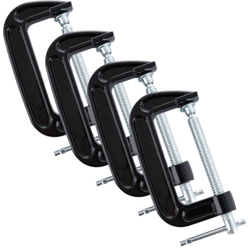 Image of ASelected 4Pcs G Clamp 4Inch (105Mm) Heavy Duty Screw G-Clamps- Industrial Strength C Clamp Set for Woodworking Welding Building Automotive Repair 4-Inch Jaw Opening(Black)