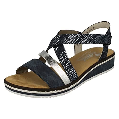 Image of Rieker Yard V3663 Navy Synthetic Womens Sandals Standard Fit 5 UK