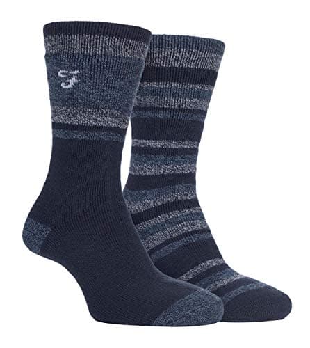 Image of Farah - 2 Pack Mens Thermal Walking Socks | Great For Outdoor Winter Trekking & Hiking (6-11, Navy/Blue)