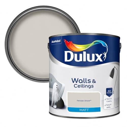 Image of DRW Pebble Shore Matt Emulsion Paint 2.5L | Interior Wall and Ceiling Paint | Smooth Flat Matt Finish | Durable Everyday Room Paint for Living Room Bedroom Hallway and Dining Room