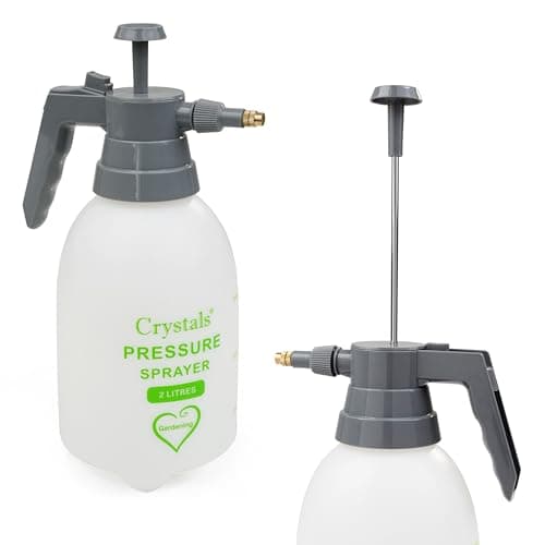 Image of Crystals 2L Portable Pressure Spray Bottle with Adjustable Nozzle – Hand Pump Garden Water Sprayer – Heavy Duty Material Control Chemical Weed Killer Hand-Held Lawn Plant Sprayer – Gardening Tools