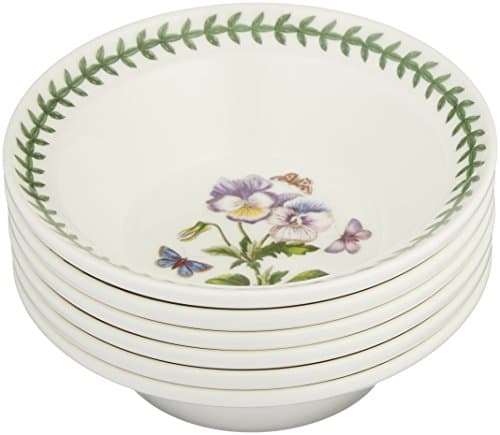 Image of Portmeirion Botanic Garden Oatmeal Soup Bowls Set of 6 Assorted Designs