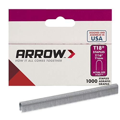 Image of Arrow Staples T18 Box 1000 - 7/16 in, Silver