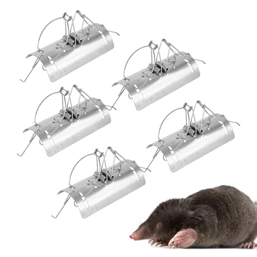 Image of REPELEM Flat Bottom Tunnel Mole Trap Reusable Mole Traps, Rust-Free Garden Protection Humane Vole & Mole Killer, Powerful Mole Deterrent | Large, Pack of 5