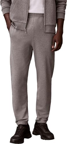 Image of Calvin Klein Jeans Men's EU 350TERRY Monogram Jogger LV04RD241G Sweatpants, Grey (Med Grey HTR), XS