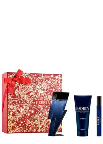 Image of Carolina Herrera Bad Boy Cobalt Eau de Parfum Gift Set 50ml (Contains 50ml EDP, 100ml Shower Gel and 10ml Travel Spray)