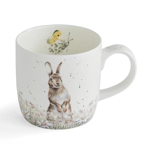 Image of Wrendale Designs Royal Worcester Fresh as a Daisy Mug 0.3 Litre Ceramic Hare Mug