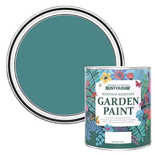 Image of Rust-Oleum Green Mould Resistant Garden Paint in Matt Finish - Peacock Suit 750ml