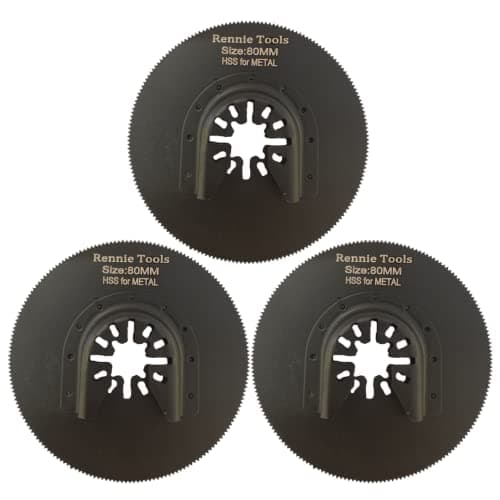 Image of Pack of 3 x 80mm Round Oscillating Multi Tool Blades/Wood Cutter Saw Blades Set Compatible with Dremel Fein Multimaster Makita Stanley Worx Dewalt Multi Tool Etc Oscillating Multitool Blade