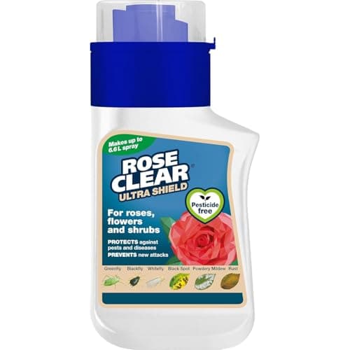 Image of RoseClear Ultra Shield 200ml | Patent-Pending Pesticide-Free Plant Protection | Defends Roses & Shrubs Against Aphids, Rust & Black Spot | Concentrated Formula Makes 6.6L | Bee & Pet Safe Garden Care