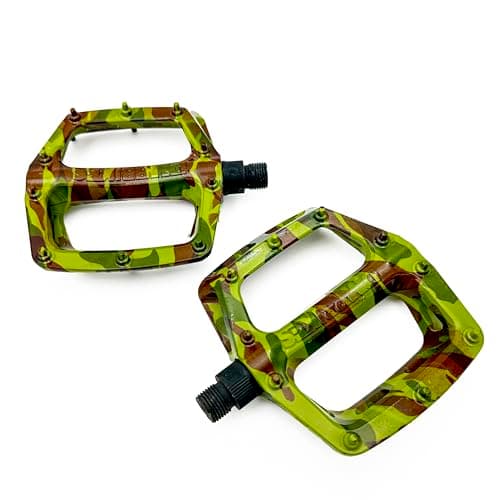 Image of DMR V6 Cro-Mo Axle Plastic Flat Pedal in Camo Green V6, Green