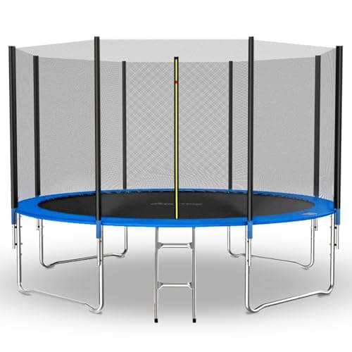 Image of GALACTICA 12FT Round Trampoline Set Outdoor Garden Safety Net Enclosure Spring Jump Mat Padding Ladder GT-TS-03 Blue