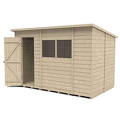 Image of Forest Garden 4LIFE Pent Shed 10x6 | Single Door | 2 Windows|25 Year Anti-Rot Guarantee